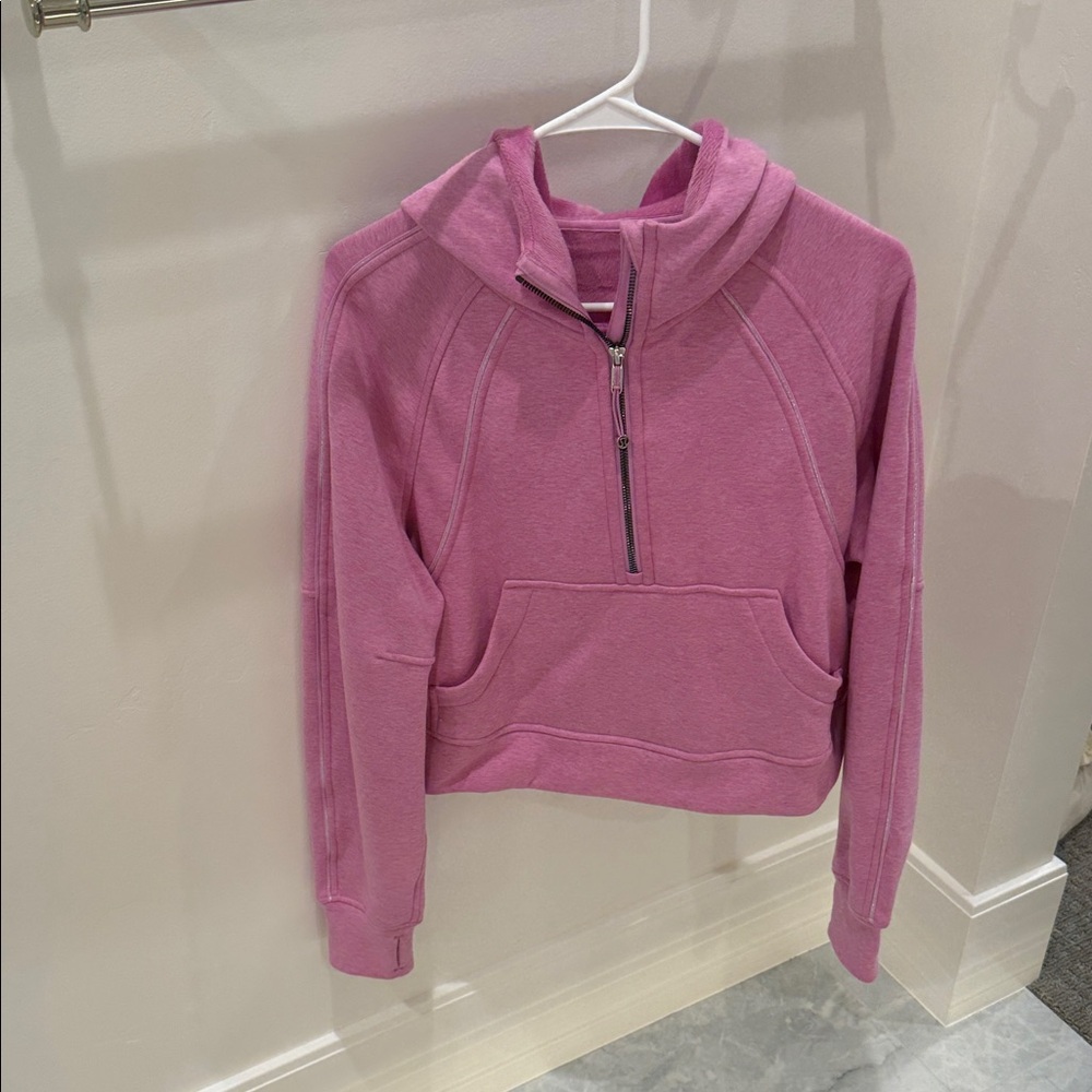lululemon athletica Pink Half-Zip Hoodie Sweatshirt